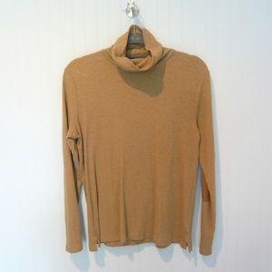 Ralph Lauren Tan Ribbed Turtle Neck, Elbow Patches
